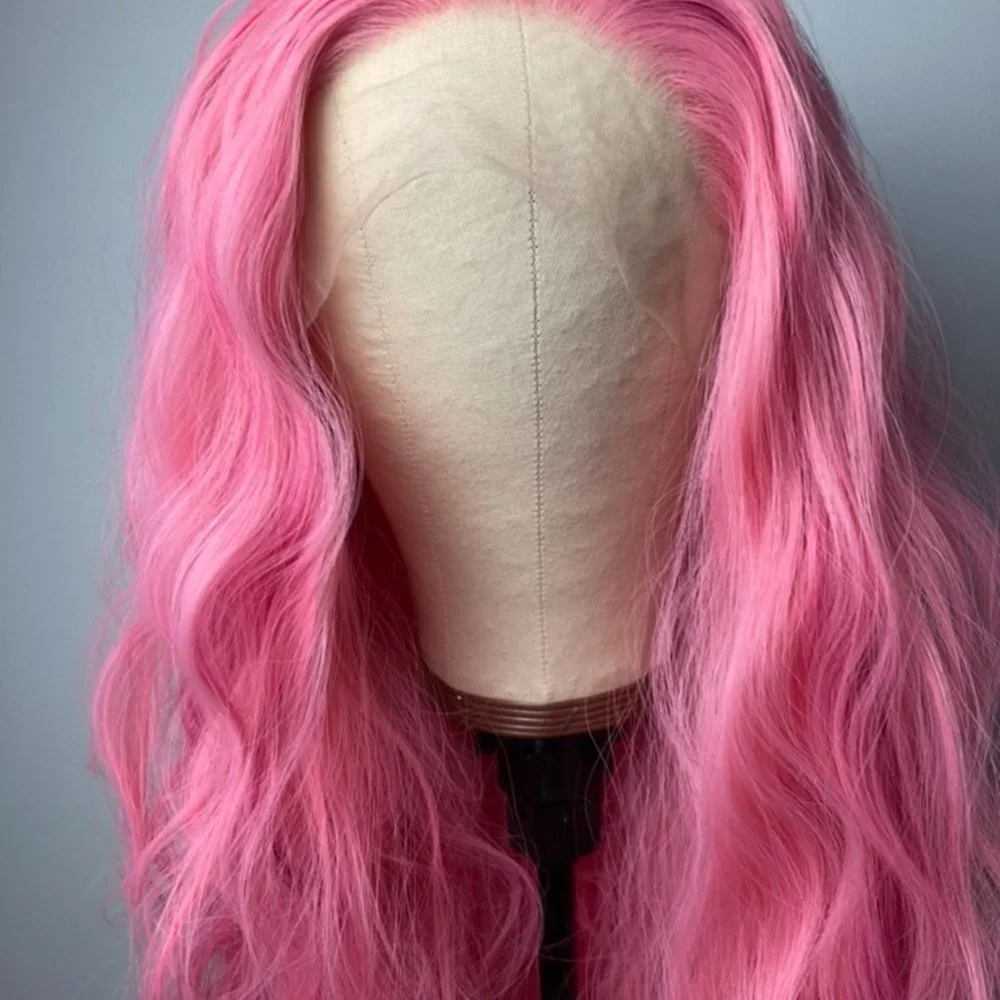 Pink Wig,Kinky Curly Lace Front Wig